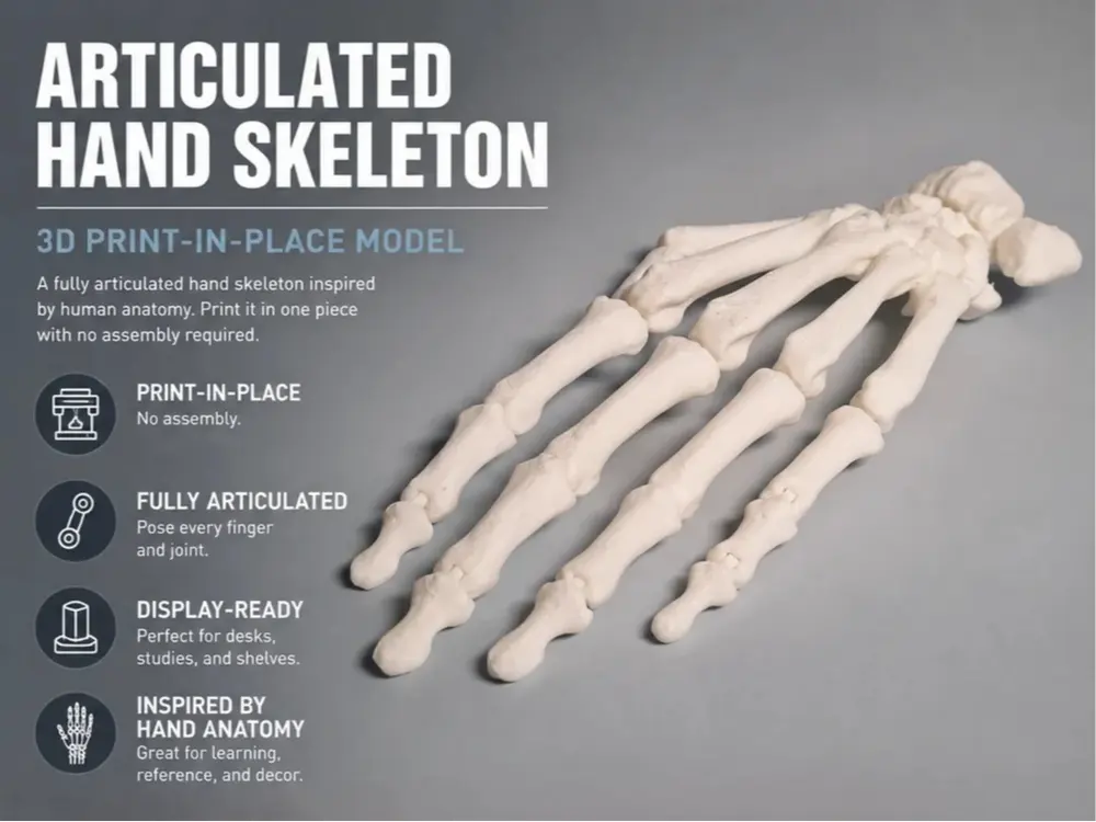 Articulated Anatomical Hand (from CT Scan) by IceGabrielito