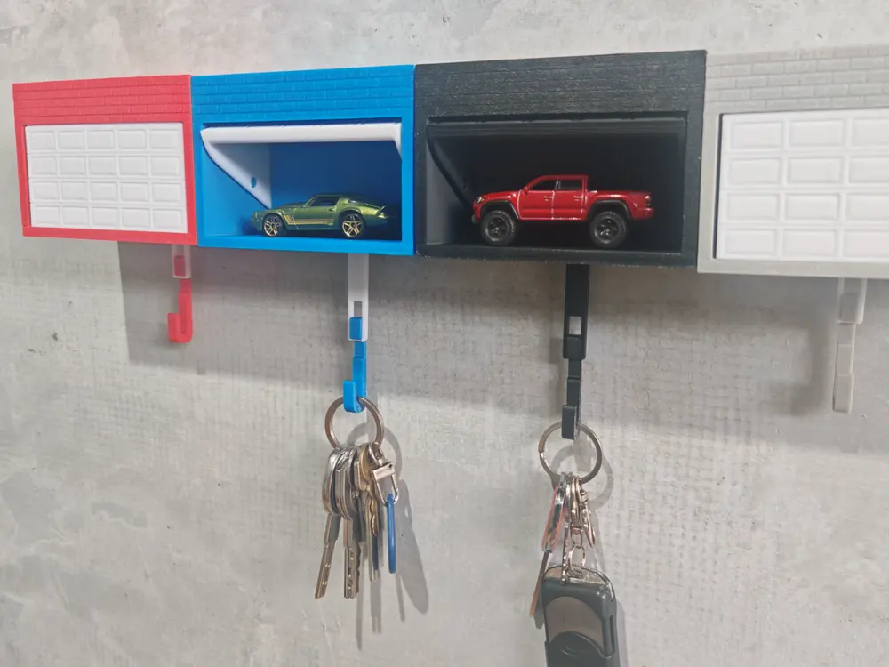 Car Garage Key Holder with Opening Door by 小厮工作室