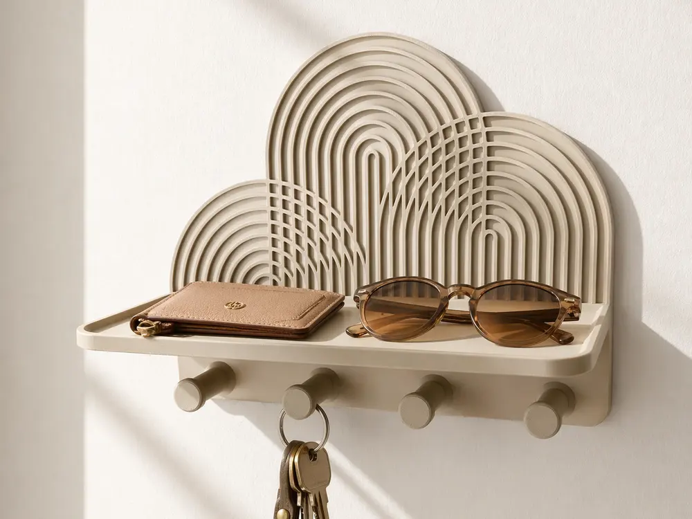Entryway Shelf with Key Hooks by Q_Craft