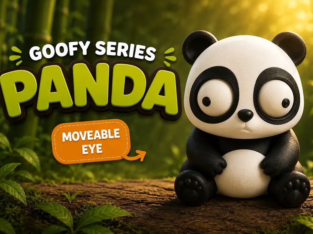 Googly-Eyed Panda Figure by AGo3D