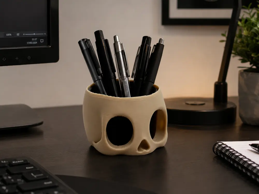 Gothic Skull Pen Holder by Mad power
