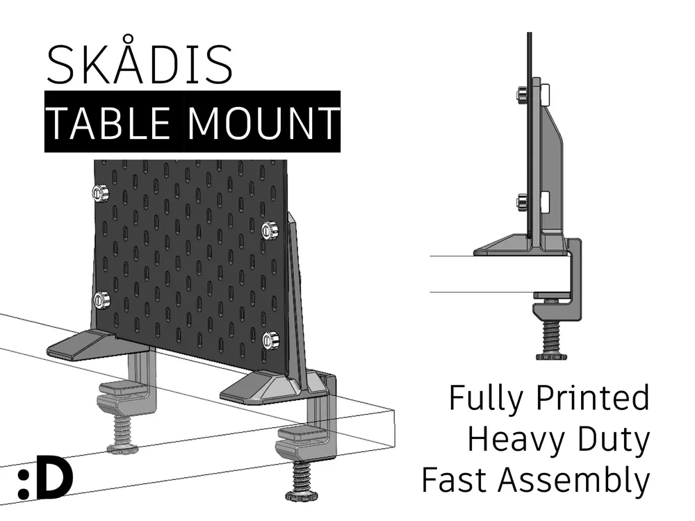 IKEA Skadis Desk / Table Mount Stand Clamp by dan_g0h