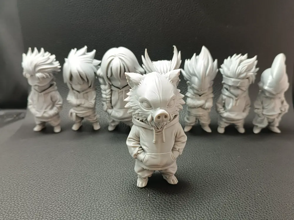Inosuke Hooded Chibi (Demon Slayer) by drakeforge3d