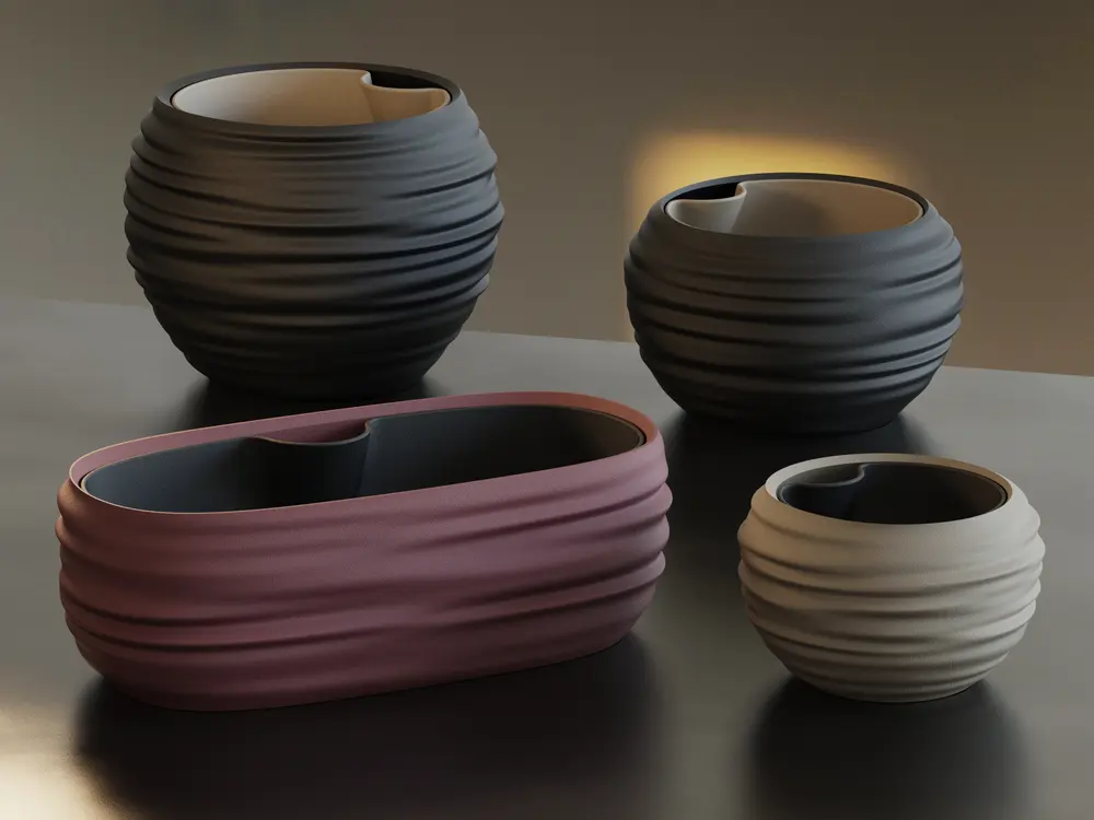 Japandi Wabi-Sabi Self-Watering Planters / Pot by Ikigaiform