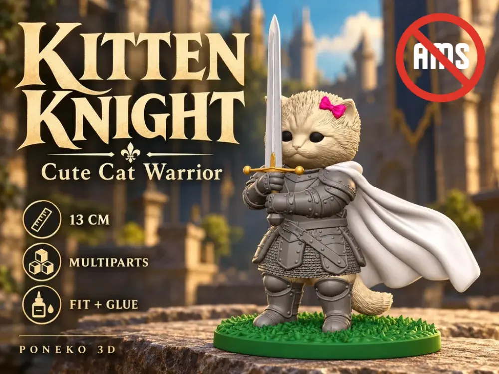 Kitten Knight by Poneko 3D