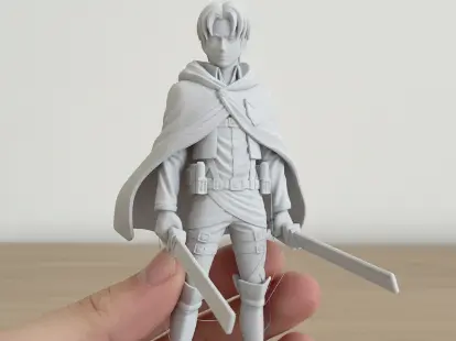Levi Ackermann From Attack on Titan Anime Figure by Fish3D