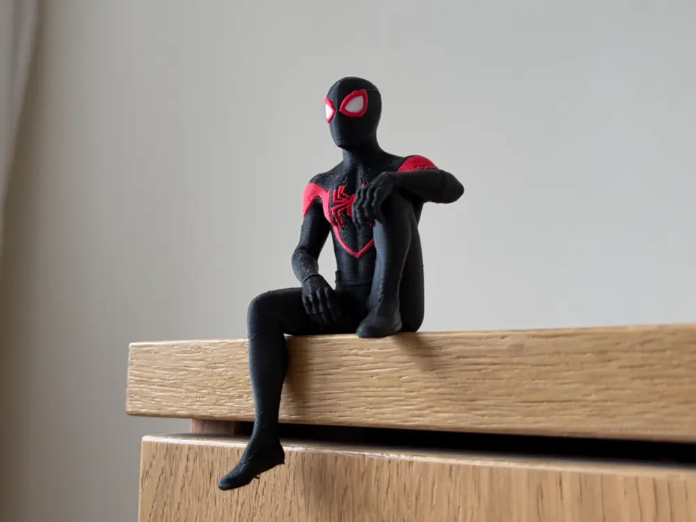 Miles Morales Sitting on Shelf Figure by shredderrich
