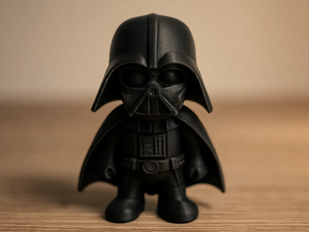 Chibi Dark Lord mini in black with a moulded cape