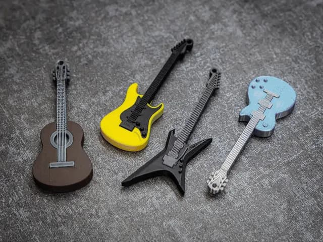 Mini Guitar Keychains by Megatiks
