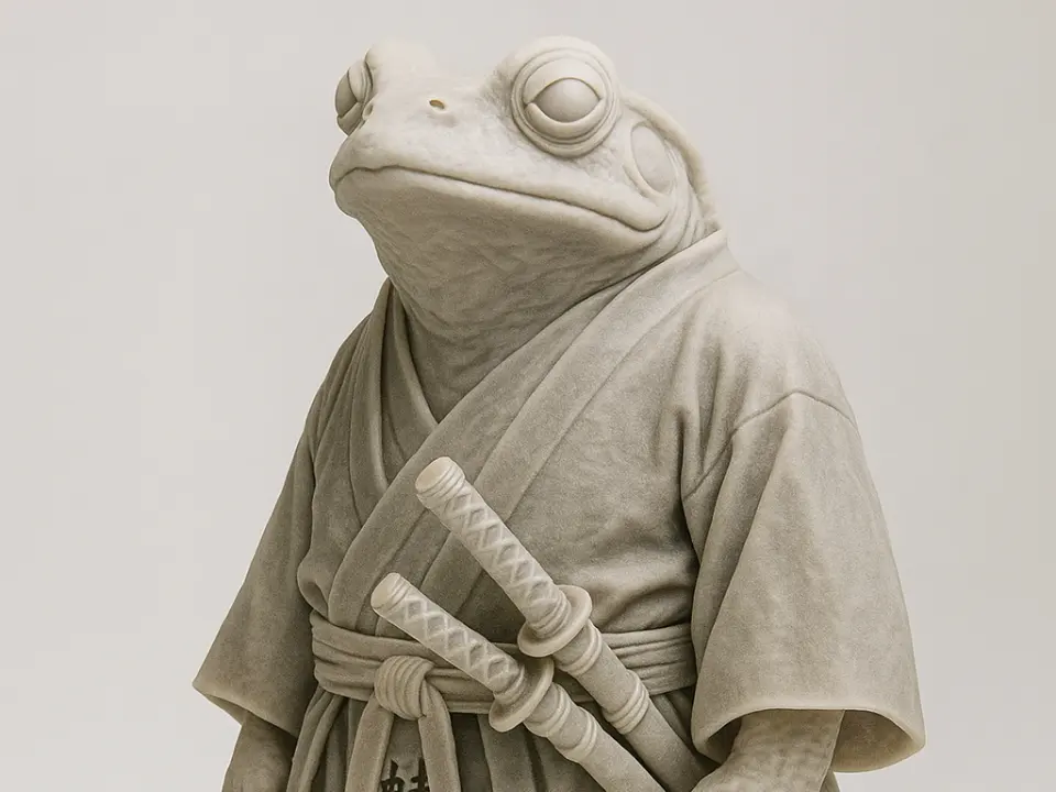 Miniature Samurai Frog Swordsman Figure by ShoheiX