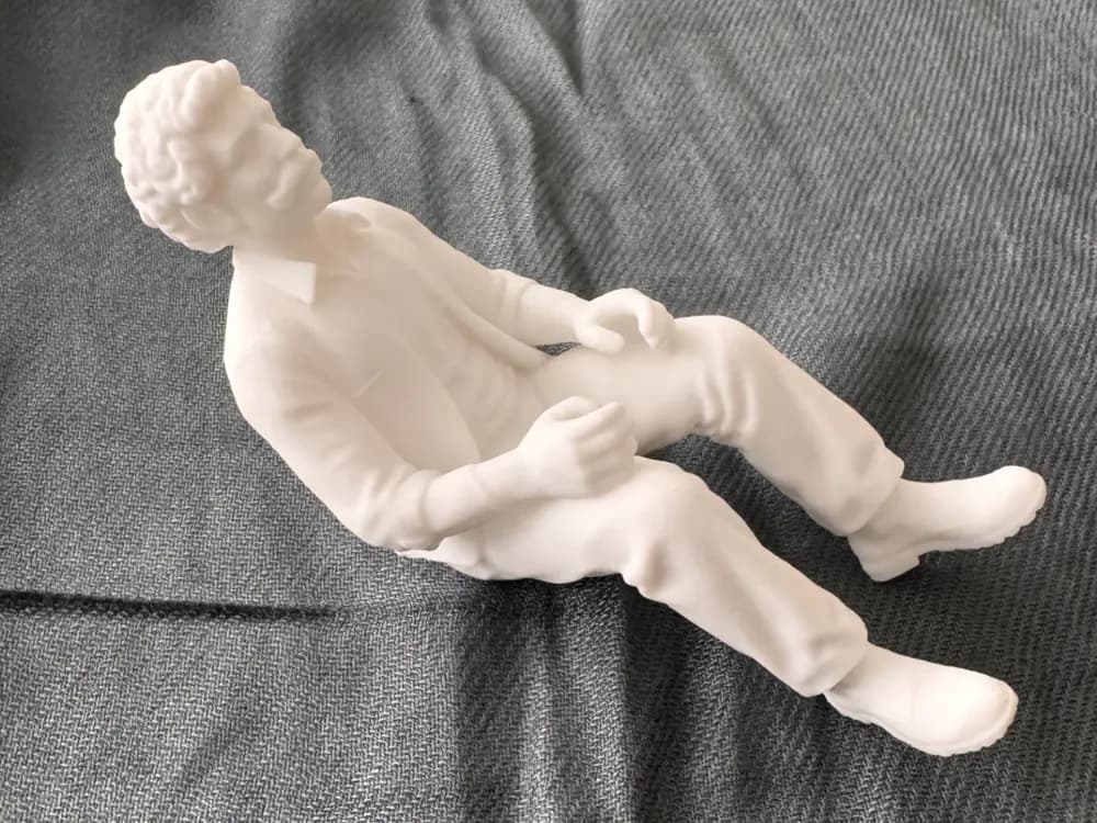 Model Figure with Mustache Sitting Figure by 3D-JH