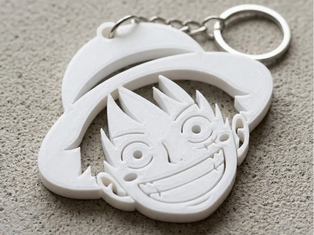 Monkey D. Luffy Minimalist Silhouette Keychain by alvar0_41