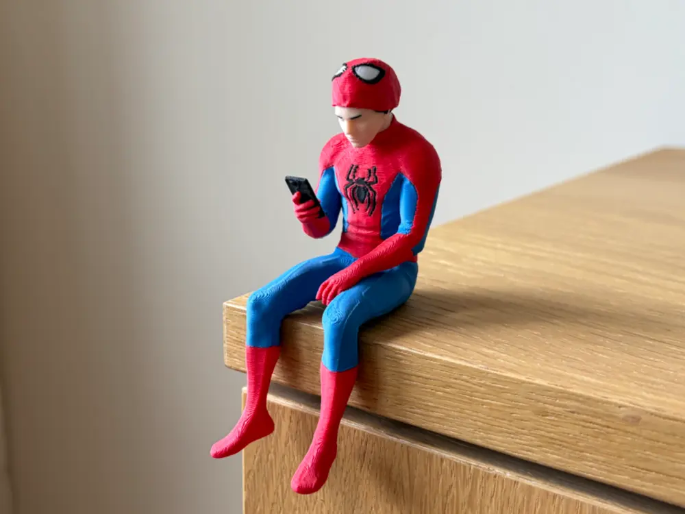 Peter Parker Sitting on Shelf Figure by shredderrich