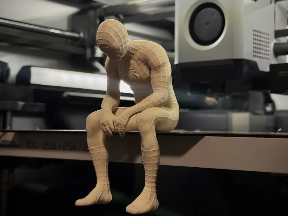 Sad Spiderman Sitting on a Ledge Figurine by ShapeShift 3D Creations