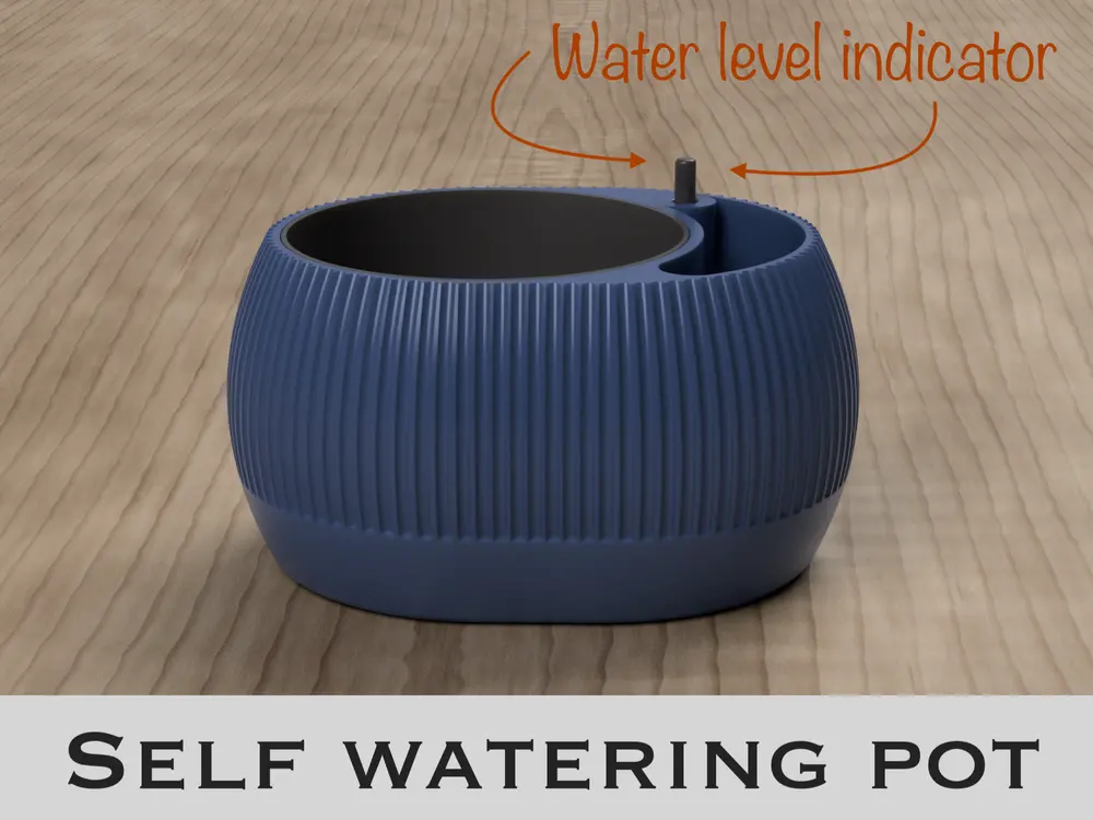 Self Watering Plant Pot with Water Level Indicator by magic_chestnut