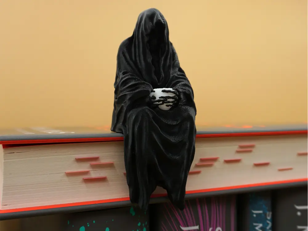 Sitting Grim Reaper with Teacup by kariprints3d