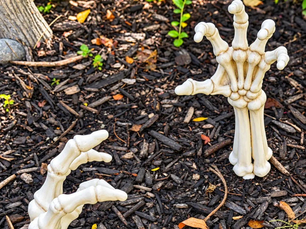 Skeleton Hands Rising From Ground Halloween Decor by Seacrest Minis