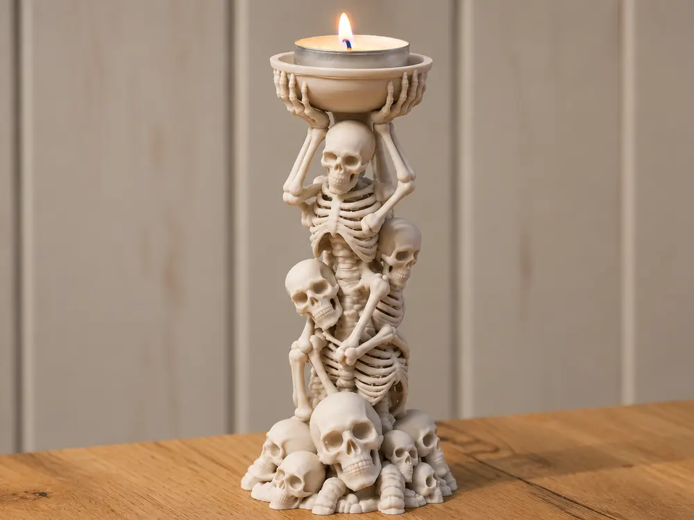 Skeleton Tower Candle Holder by Katona Gábor