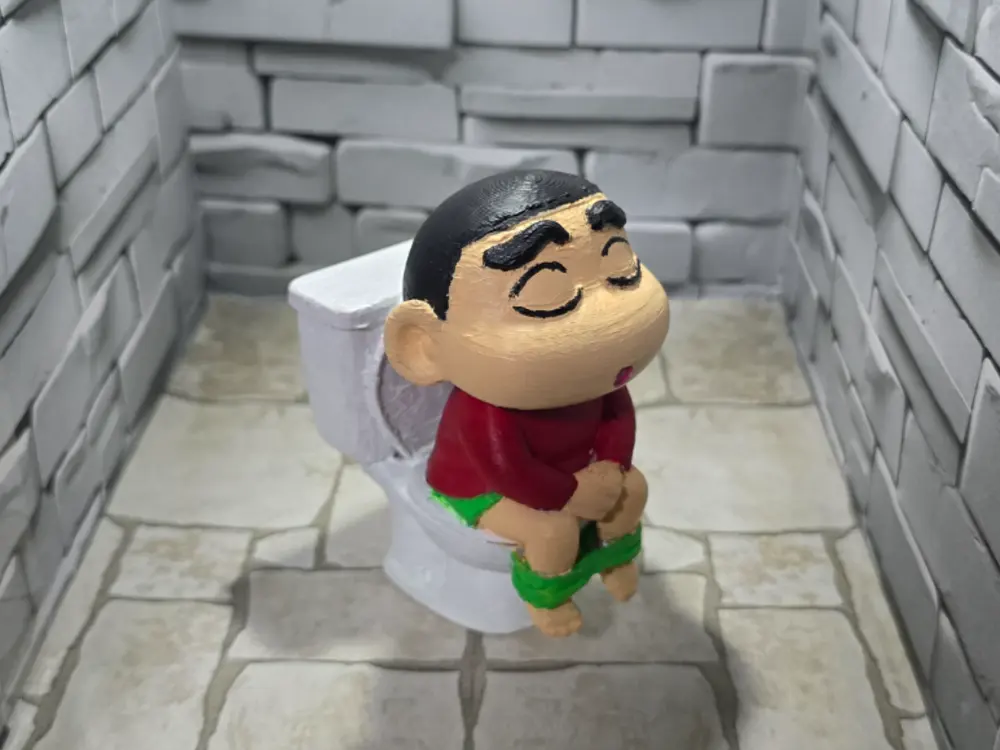 Sleeping Shinchan Figure by 3D Studio _ Brush Painting Artist