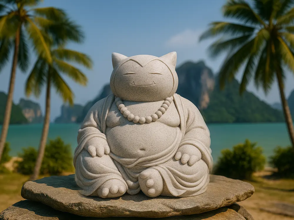 Snorlax Buddha Statue by WoodquarterLabs
