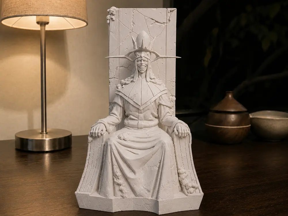 Solo Leveling God Statue on Throne by Clean Studio