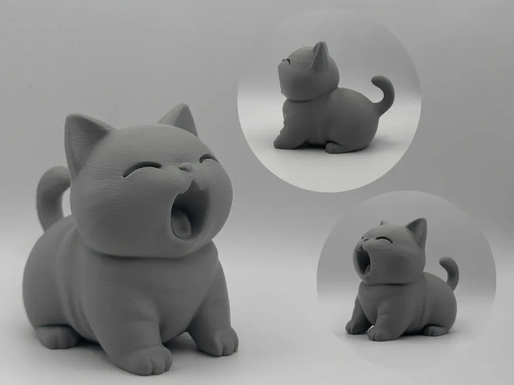 Yawning Cat - Chubby Chibi Figurine by humilak